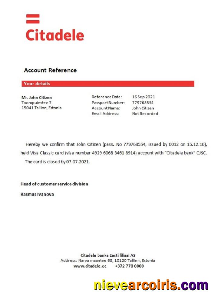 Estonia Citadele closure reference